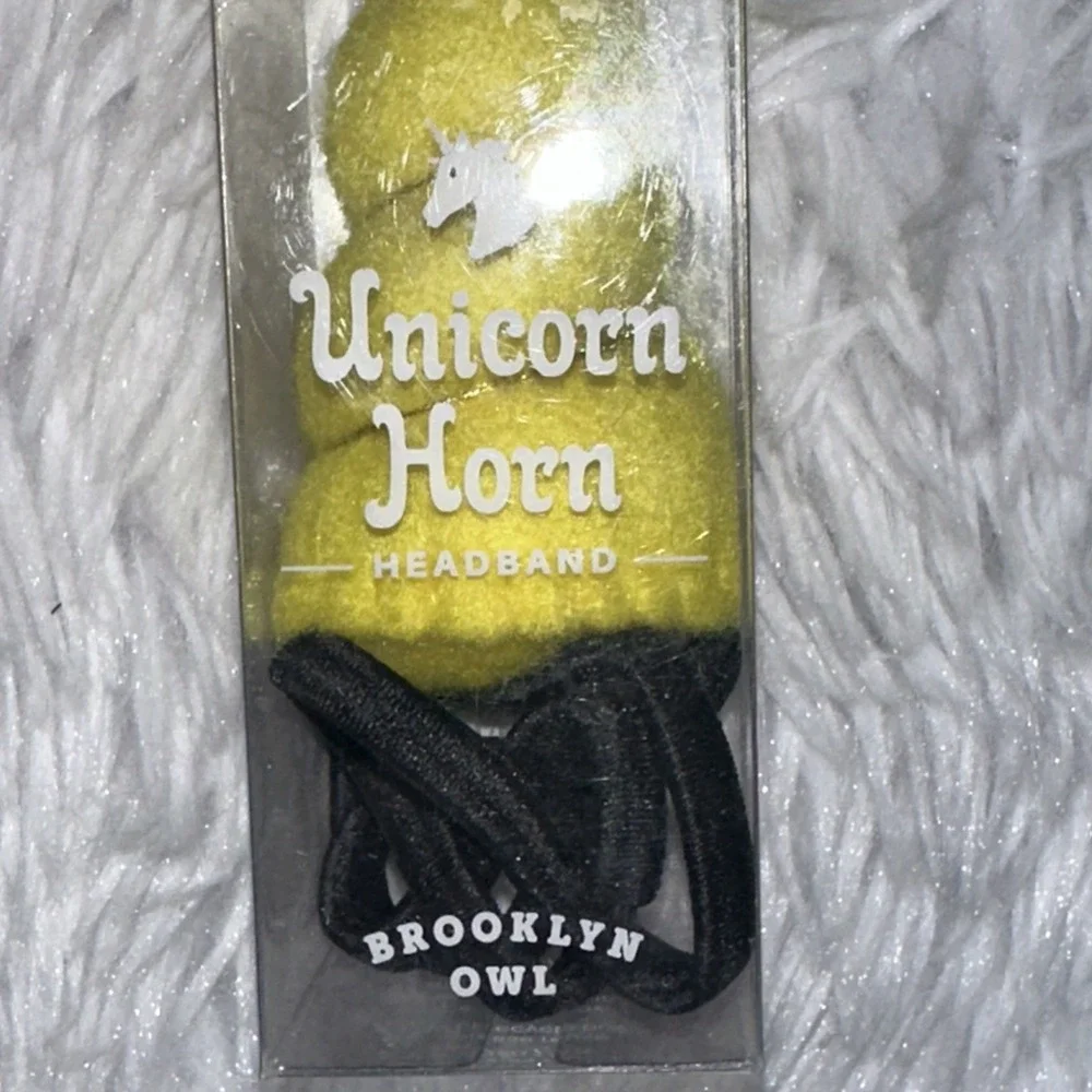Brooklyn Owl Unicorn‎ Headband Horn Yellow Costume New